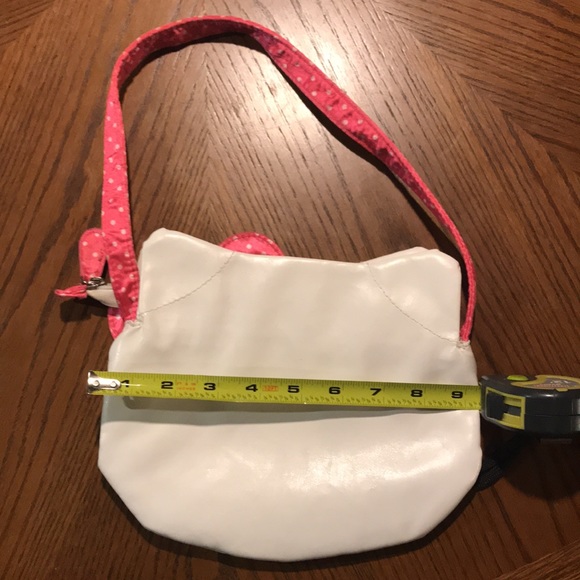 Sanrio Hello Kitty purse: satin pink with white polka dot strap and bow - Picture 2 of 5